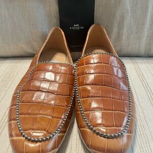 Brown Coach loafers size 10